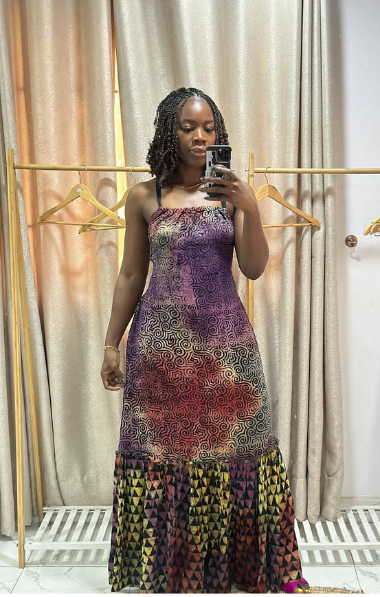 Women silk Adire party Dress