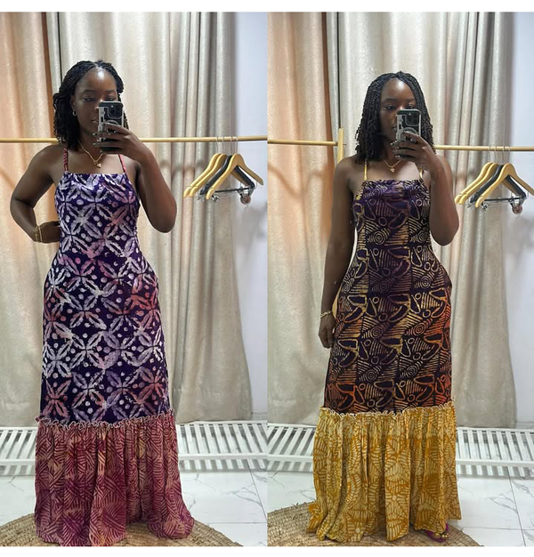 Women silk Adire party Dress