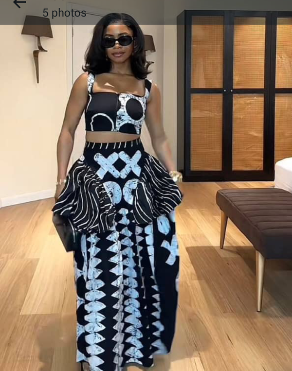 African Ankara top and skirt