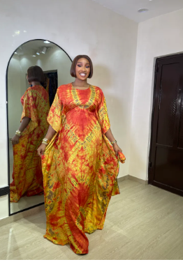 Women silk Adire party Dress