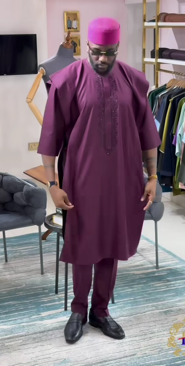Men's Complete Agbada and cap