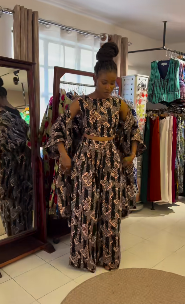 African Print Kimono Set