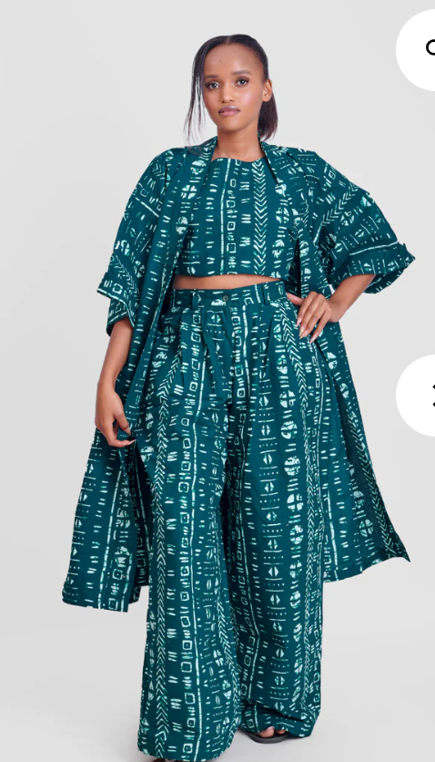 African Print Kimono Set