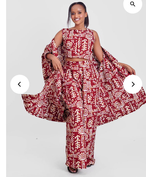African Print Kimono Set