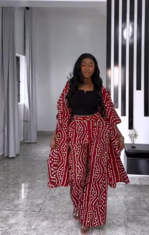 African Print Kimono Set