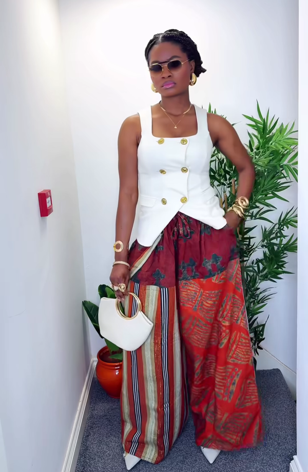 Womens Aso Oke & Adire Palazzo Pant