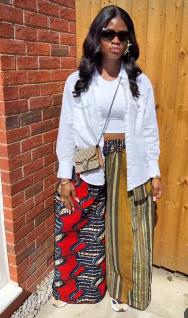 Womens Aso Oke & Adire Palazzo Pant