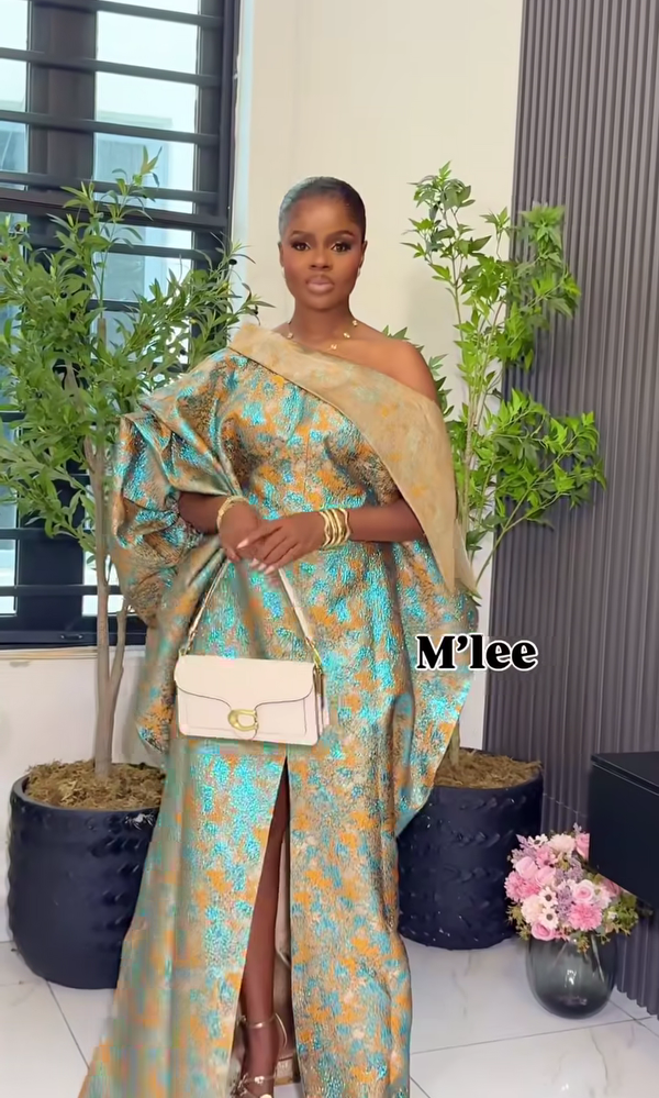 Women Damask Maxi Dress