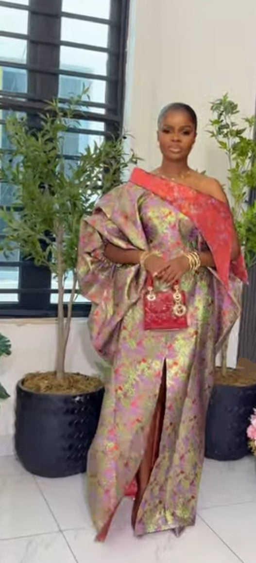 Women Damask Maxi Dress