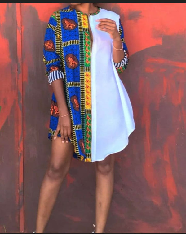 Short Ankara Flare Dress