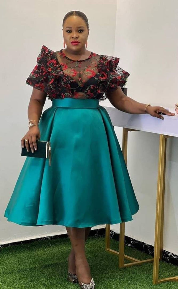 Women Two Piece Skirt and Top Set