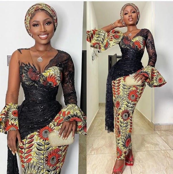 African Bridal Ankara Corset Dress