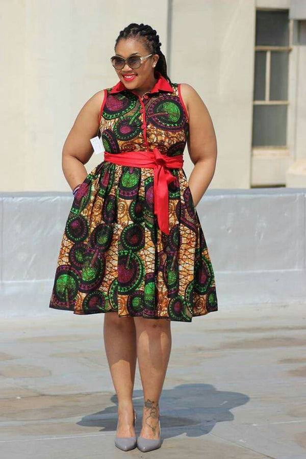 Short Ankara Flare Dress