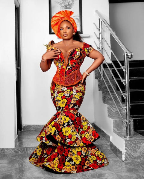 white christmas dresses African print short corset dress. – K.D.Kollections Store main image 0
