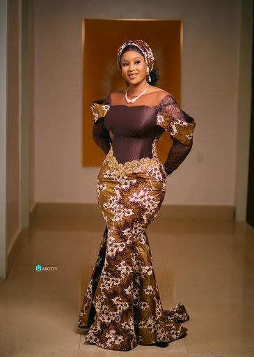 African Bridal Ankara Corset Dress