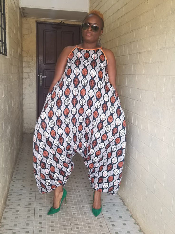 African Print Women Boho Jumpsuit