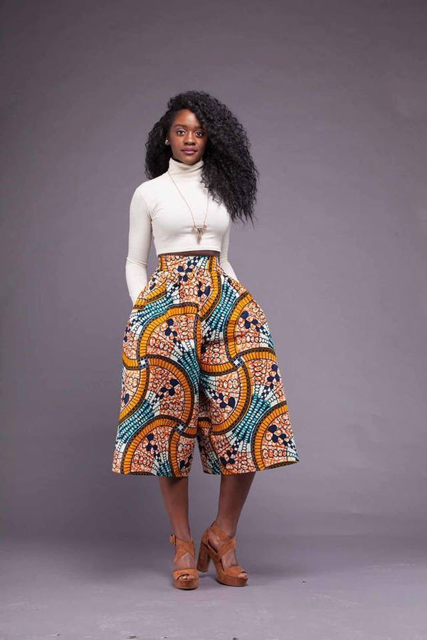 Women African print shorts