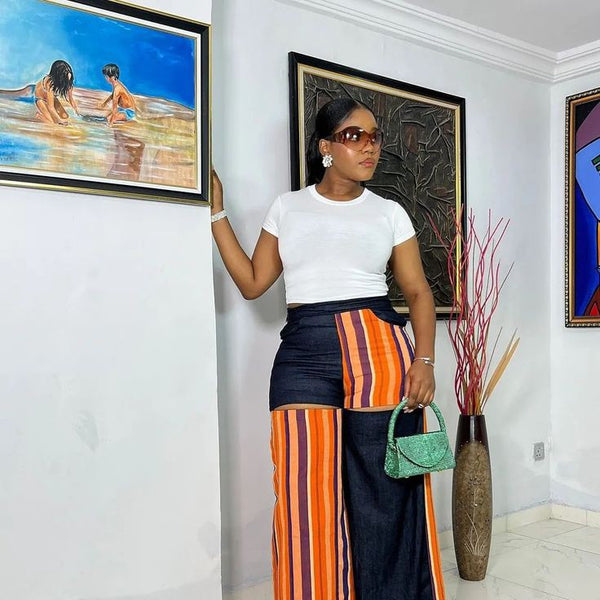 Women Aso oke Palazzo Pant