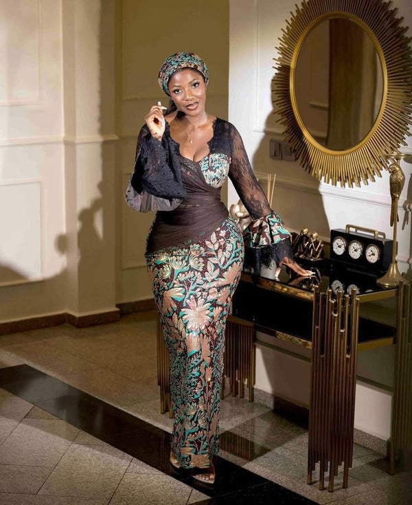 African Bridal Ankara Corset Dress