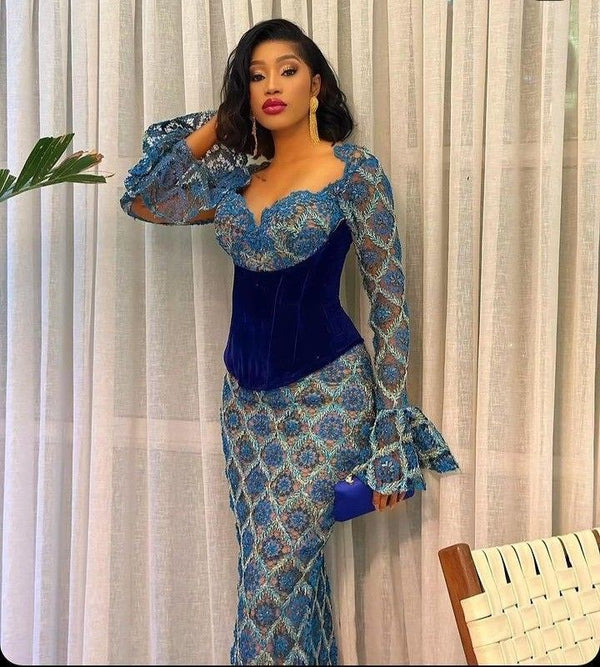 African Bridal Ankara Corset Dress