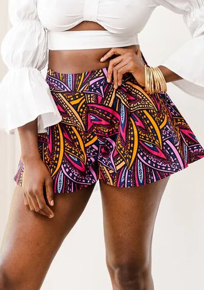 Women African print shorts