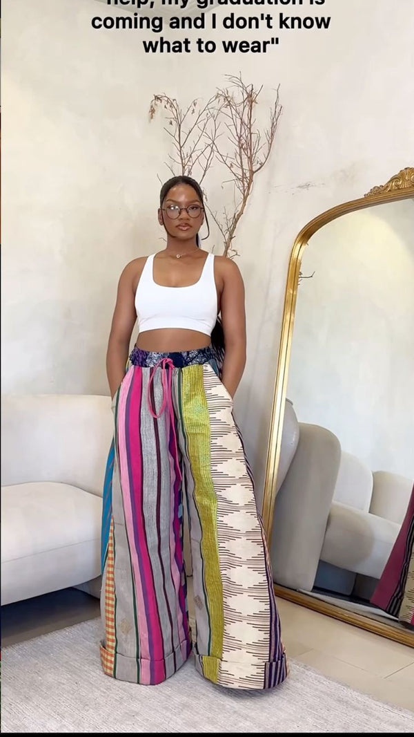 Women Aso oke Palazzo Pant