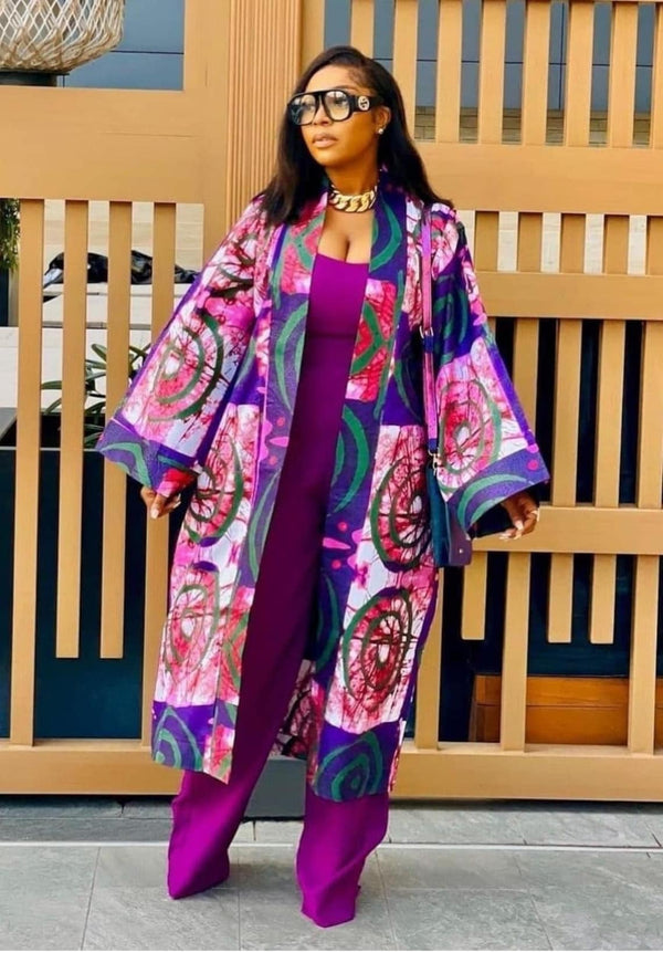 African Ankara Kimono Dress